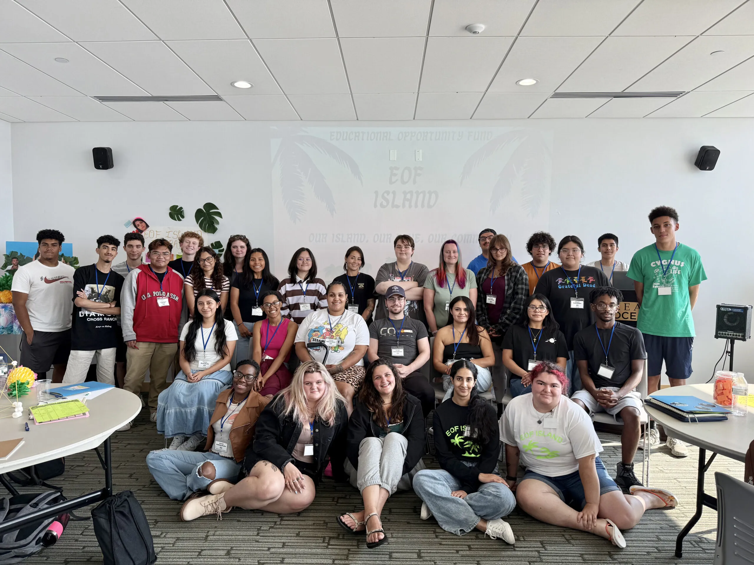 Group of students posed together at the EOF new student summer program