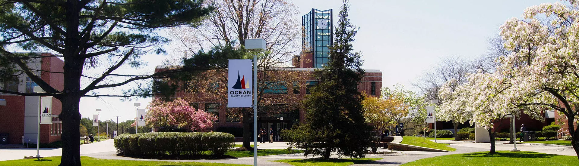 Ocean County College library and clocktower