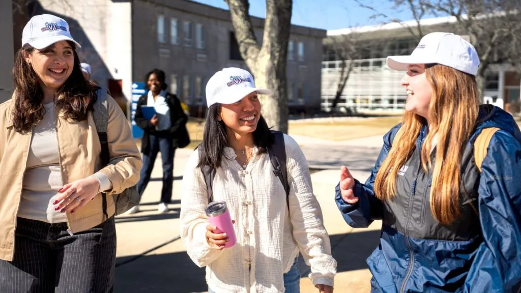 Viking influencers walking and conversing