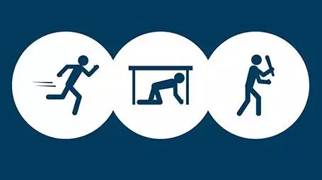 graphic of what to do during active shooter situation