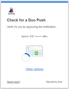 Screenshot of Check for Duo Push