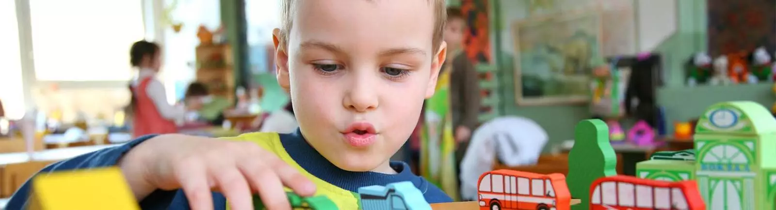 child playing with toys